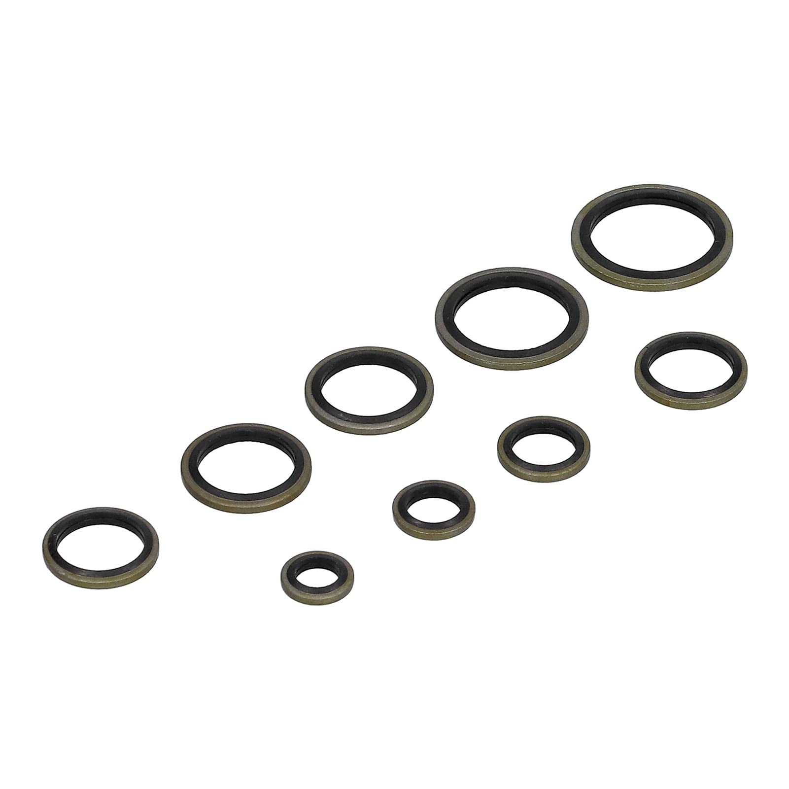 Surtido de arandelas de sellado unido 150 piezas Kit de sellado de aceite de alta presión de caucho metálico para dispositivos mecánicos automotrices M6 M8 M10 M12 M14 M16 M18 M20 M22 M24