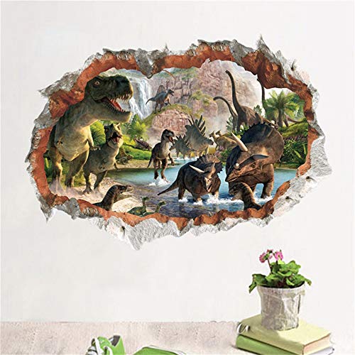 Dtcrzjxh Pegatinas De Pared De Dinosaurio Del Parque Jurásico Para Habitaciones De Los Niños Dormitorio Decoración Para El Hogar Vívidos Tatuajes De Pared Pvc Mural Art Diy Poster 50X70Cm