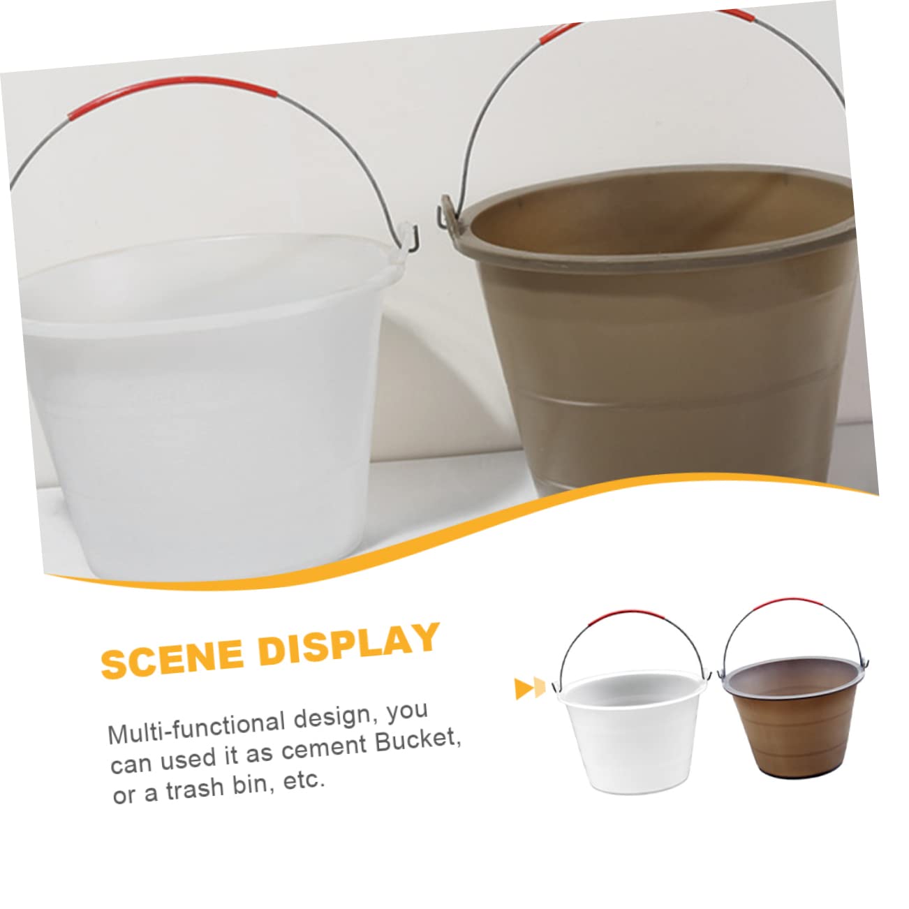 Uonlytech 2pezzi Secchi Plastica Anti-fallimento Per Cemento Barile Resistente e Spesso Per Cantieri Per Stoccaggio e Trasporto Materiali Edili
