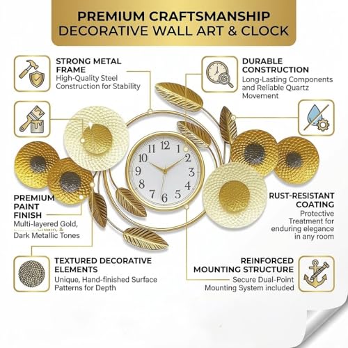 Image of Lucario Luxury Look Deer Round Wall Hanging Double Sided 2 Faces Retro Station Wall Clock (LK-07)