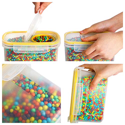 Cereal Container, VERONES Food Storage Containers 15 Pack Airtight Cereal Dispenser Set for Flour Snacks Nuts & Baking Supplies - Thumbnail 4