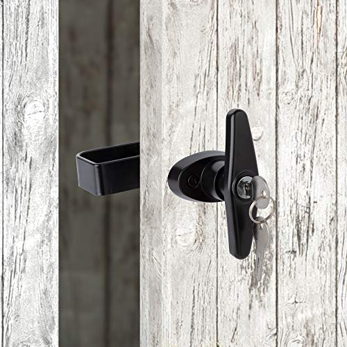 T-Handle Lock Kit Shed Door Lock With 2 Keys And 2 Screws, 5-1/2" Stem Barn Playhouse & Chicken Coop Door Lock #TOP3