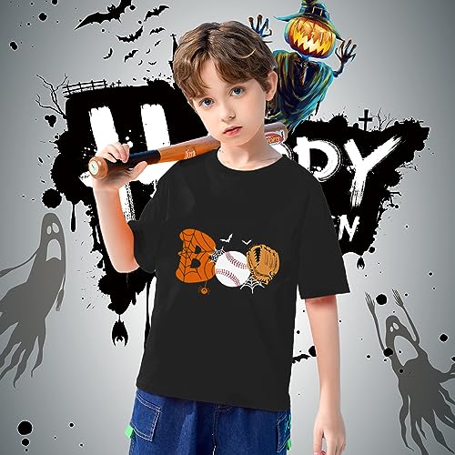 Toddler Boys Girls Halloween Shirt Skeleton Ghost T-Shirts Boo Tees Spooky Tops Short Sleeve 2-12 Years2