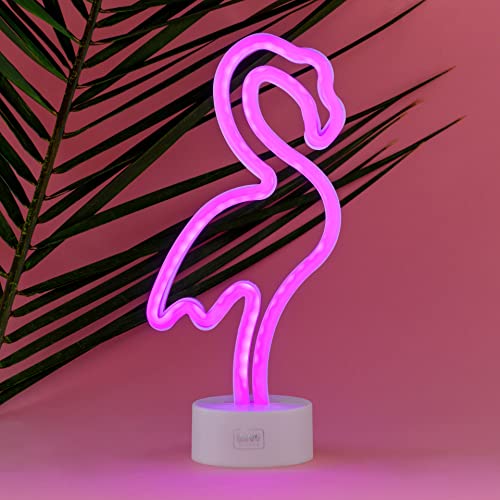 Legami - Lampada Led Effetto Neon, It's a Sign, H 32,5 cm, Tema Flamingo, Doppia Alimentazione, Cavo...