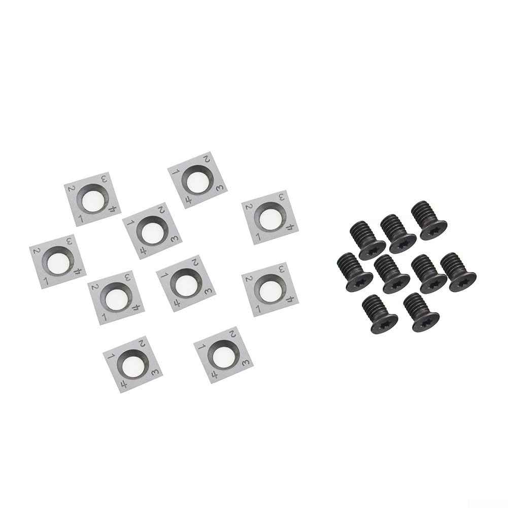 TCT Wendbare Hobelmesser-Einsätze, 10 Stück, 14 x 14 mm, Hartmetall, quadratisch, Schneiden