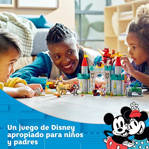 LEGO 10780 Disney Mickey y Sus Amigos: Defensores del Castillo, Juguetes Construir con Minifiguras Minnie Mouse, Daisy y Pato Donalds, Figuras Animales, Regalo Niños a Partir 4 Años