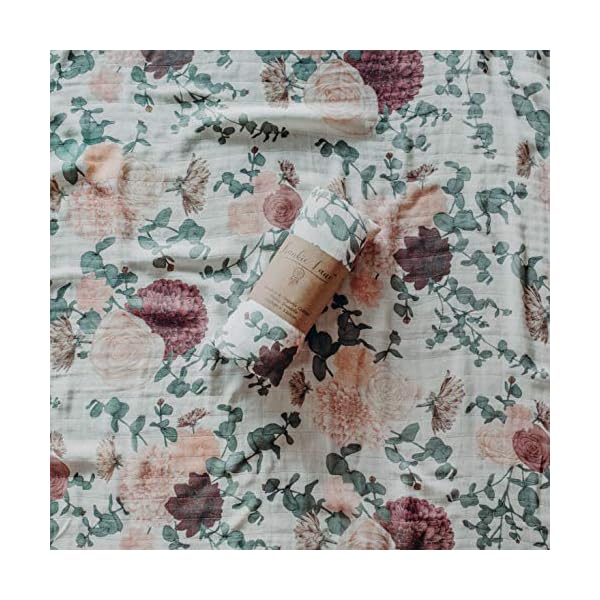 Baby Girl Wrap Blanket, 119.4 x 119.4 cm, Silky Soft, Organic Newborn Receiving Blanket for Girls in a Handcrafted…