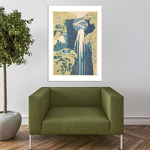 Affiche Katsushika Hokusai Amida Falls encadrée format XL Spiffing Prints - 7