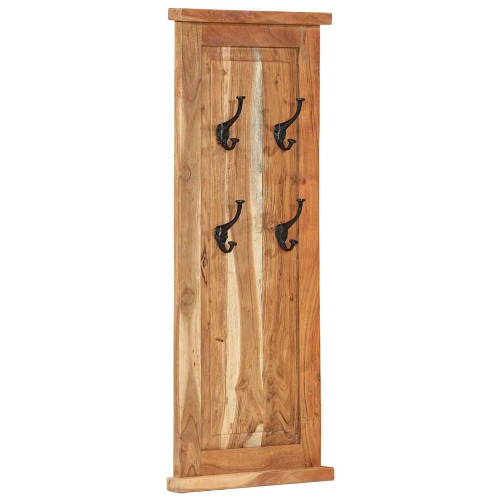 Lot de 2 porte-manteaux muraux en acacia - 38 x 100 cm - Look