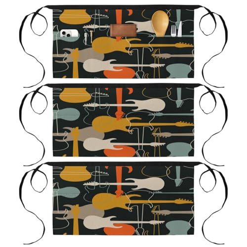 Tablier court de chef multicolore avec poches pour restaurant et travail de bar