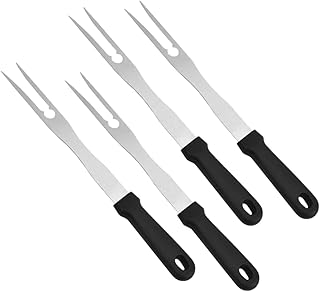 Cabilock Conjunto De Utensílios De Cozinha Garfo Para Assar Em Aço Inoxidável 4 Peças Conjunto De Utensílios De Cozinha Garfo Para Trinchar Garfo Para Bife Garfo Para Churrasco