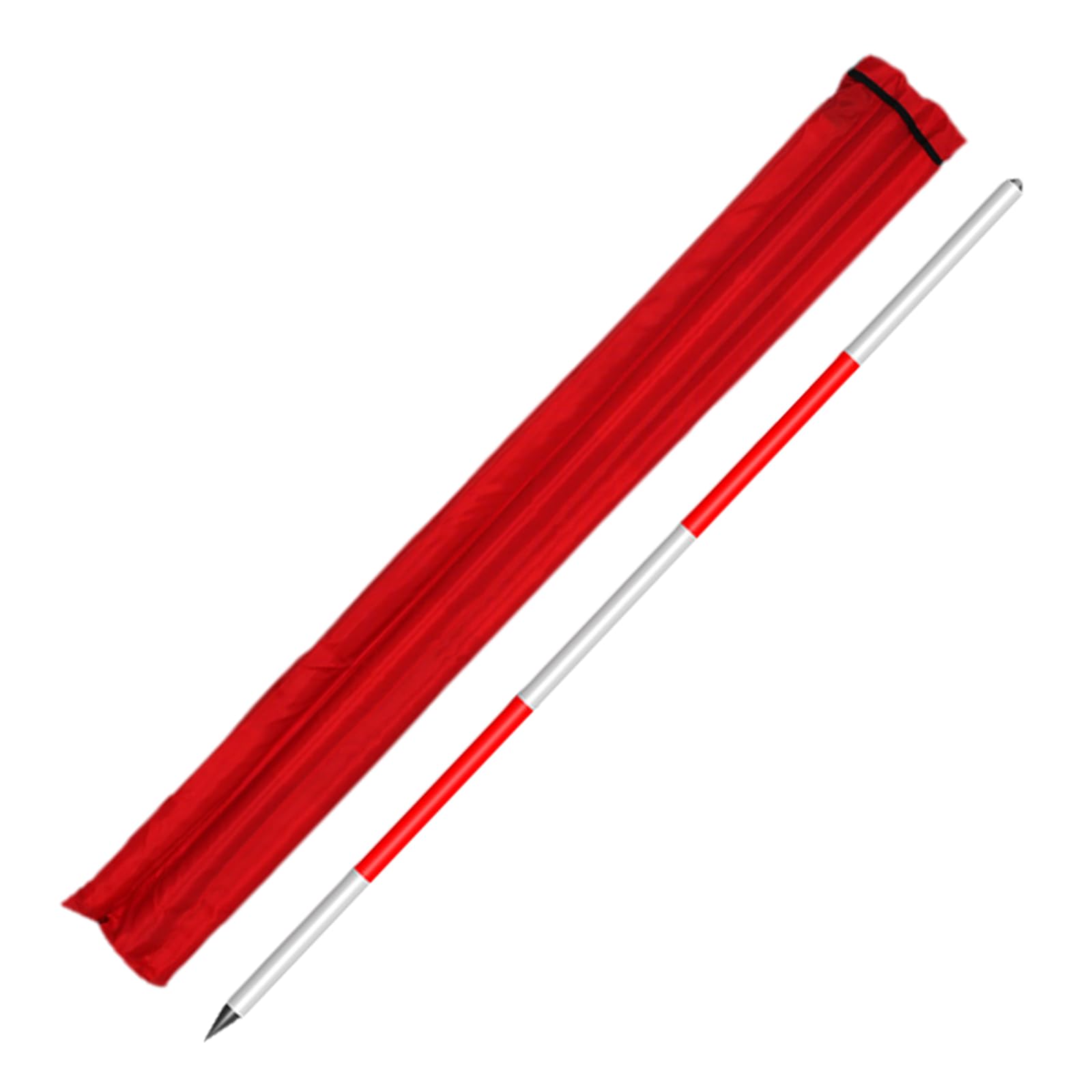 AMZBNEIDI Duty Alummsurvey Pole, Aluminum Survey Pole Telescopic Detachable Red White 1-5m(Drawer-out style-2m)
