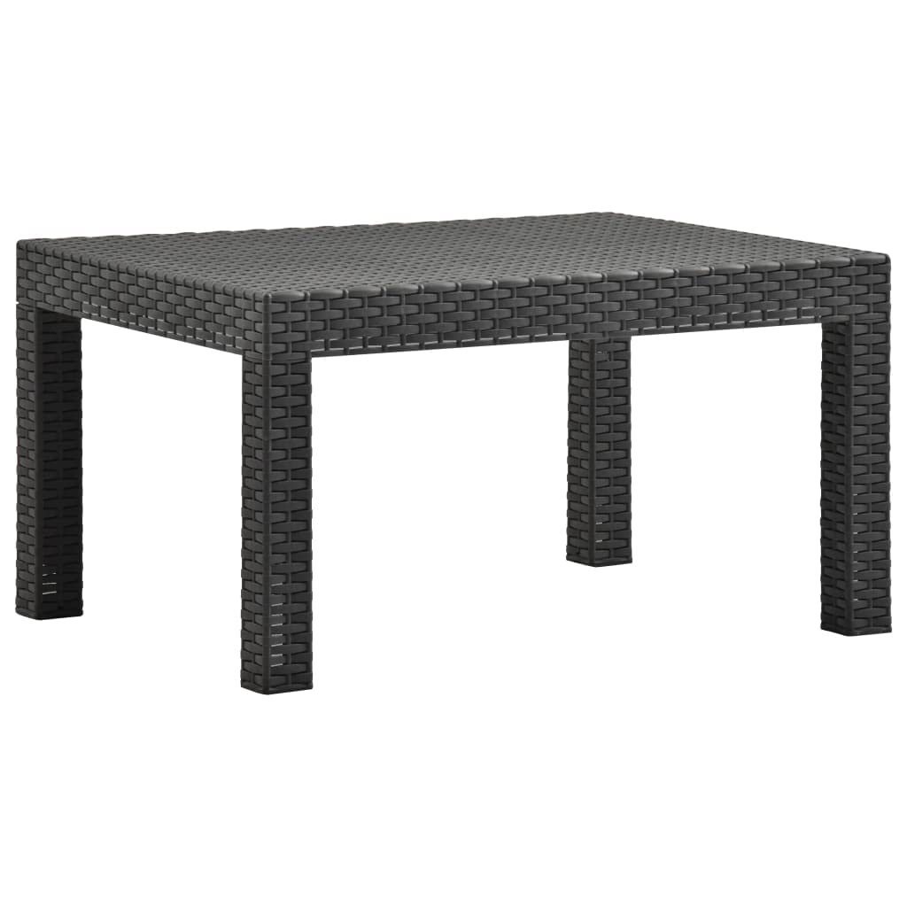 vidaXL Table de Jardin Meuble de Patio Table de Terrasse Table d'Extérieur Meuble de Jardin Arrière-Cour Balcon Anthracite 58x58x41 cm PP Rotin