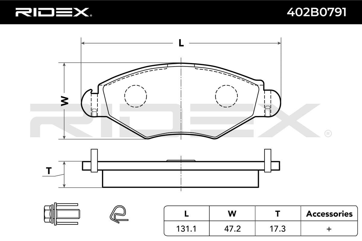 Plaquettes De Frein Avant RIDEX Pour Renault Kangoo I Express - Neuf En Emballage D’origine