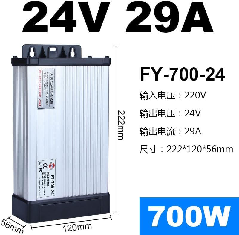 BWAD 12V 33A 400W Rainproof Switching Power Supply for Outdoor Light Boxes, Advertising Signs, and Illuminated Letters(FY-700-24 (700W24V29A))