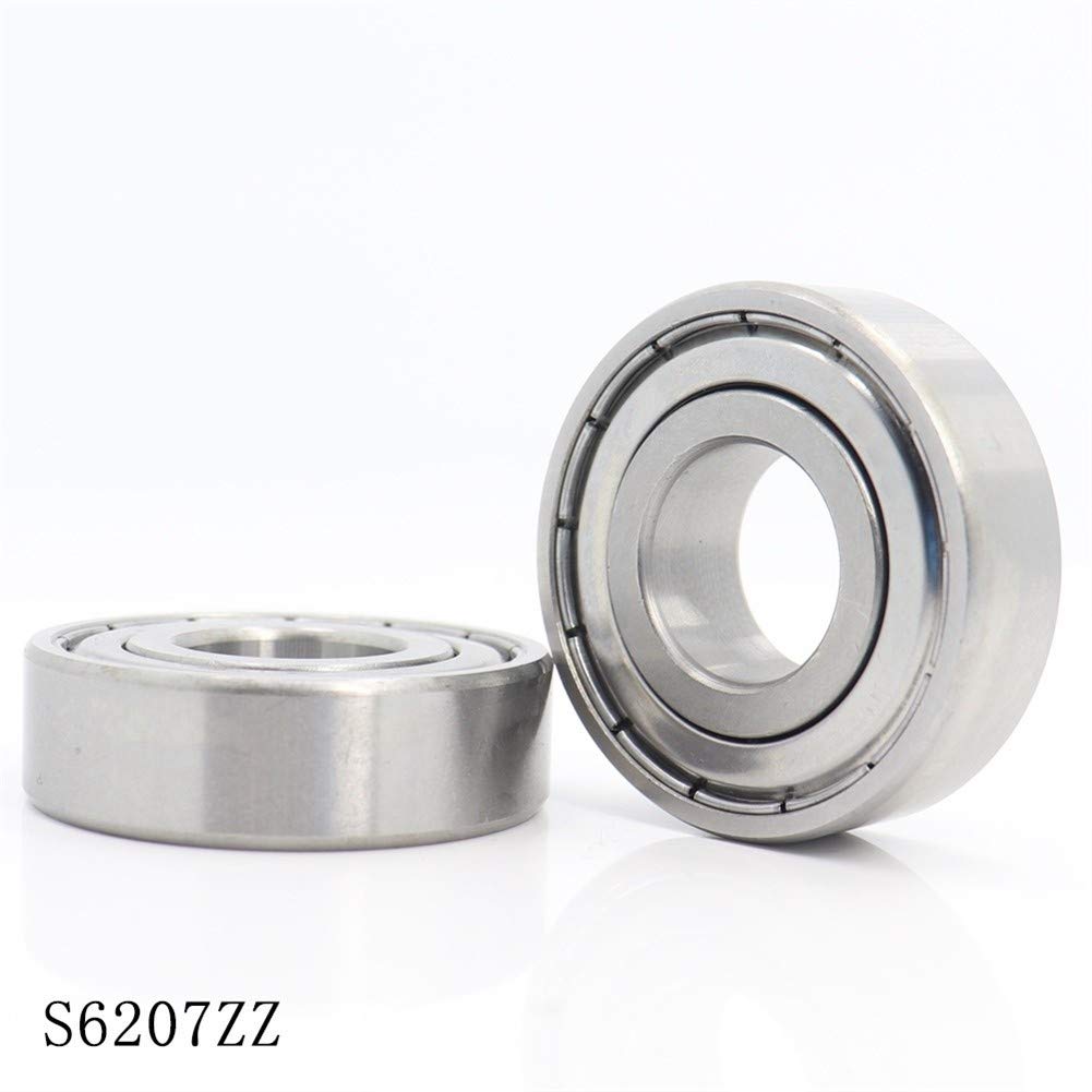 Rodamiento de Ranura Profunda S6207ZZ S6207Z ABEC-1 S6207 Z ZZ S 6207 440C Rodamientos de Bolas de Acero Inoxidable 35 * 72 * 17 mm