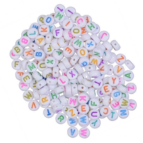 SNAPPSY 3x200 Pcs Colorful Acrylic Beads Charm Alphabet Letter Bead DIY Jewelry 3# White Colorful Letters-picture-26