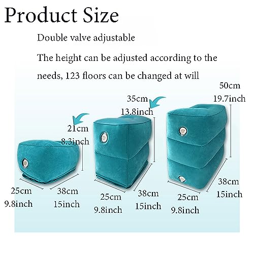 ポータブルインフレータブル足枕、飛行機のフットレスト、高さ調節可能な旅行用足枕、長距離飛行機旅行車のオットマン、飛行機、車、電車、オフィス用(Color:Orange)