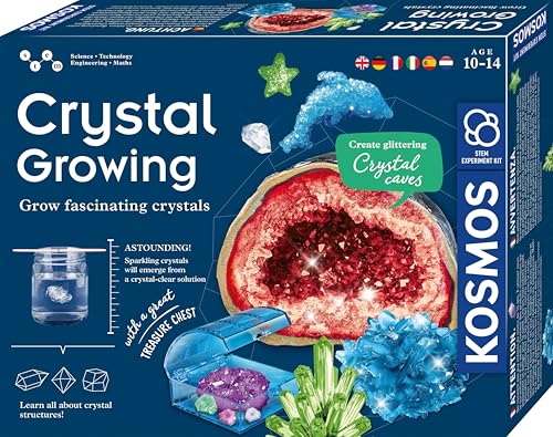 KOSMOS 617387 - Juego Completo de Cristales para Cultivar Cristales fascinantes, Cofre del Tesoro, decoración, Caja de experimentos, niños a Partir de 10 – 14 años, Instrucciones en Varios Idiomas