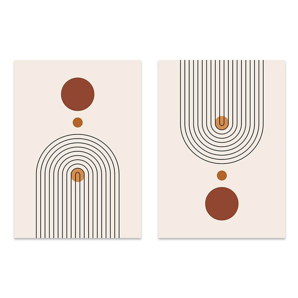 WUHBCZ Canvas Paints,Abstract Geometric Rainbow Beige Bohemian Posters Wall Art Canvas Painting Print Picture Living Room Modern Bedroom Office Interior Home Decor-50 * 70cm*2PCS (No Frame)