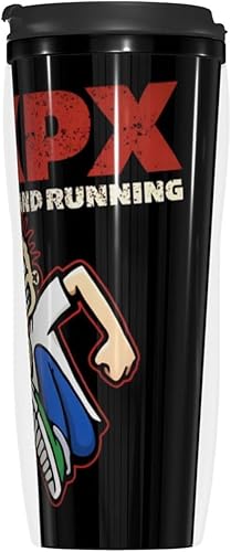 Miniatura 8 de Tazas de café de 12 onzas con banda M1xpx de doble capa aislada botella de agua con tapa, vaso de café para bebidas frías y calientes