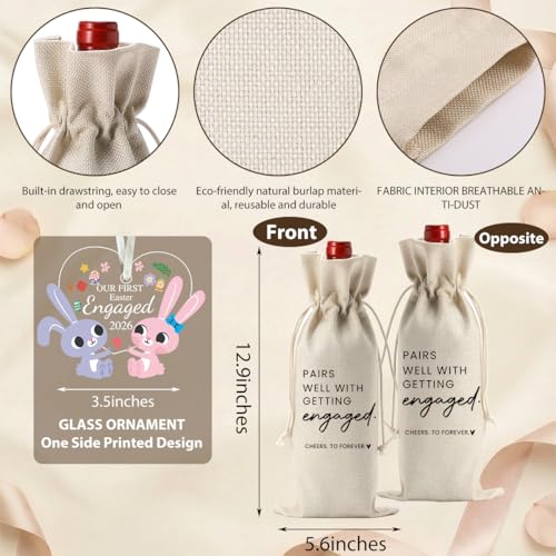 Image of Easter Engaged Gift Engagement Gifts for Couples Her Easter Engagement Party Decorations Gifts for Engaged Couple Wine Bag Acrylic Bunny Ornament 2026