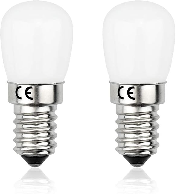 Bonlux 240V E14 Small Edison Screw Bulb Fridge Lamp 15W Halogen Replacement 1.5W SES Mini LED Bulb Cold White 6000K E14 LED Pygmy Lamp for Refrigerator/Microwave/Extractor Hood/Sewing Machine(2pcs)