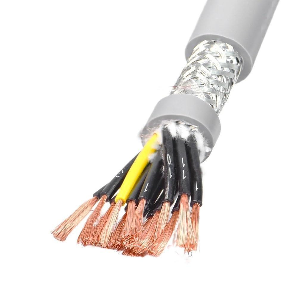 10m Cable Eléctrico, Alta flexibilidad Cable Cobre Estañado 14-40 polos, 0.15mm²- 0.75mm² seleccionable, PVC Cables de control de señales, TRVVP Cobre Cable(26-core x 0.15mm²)