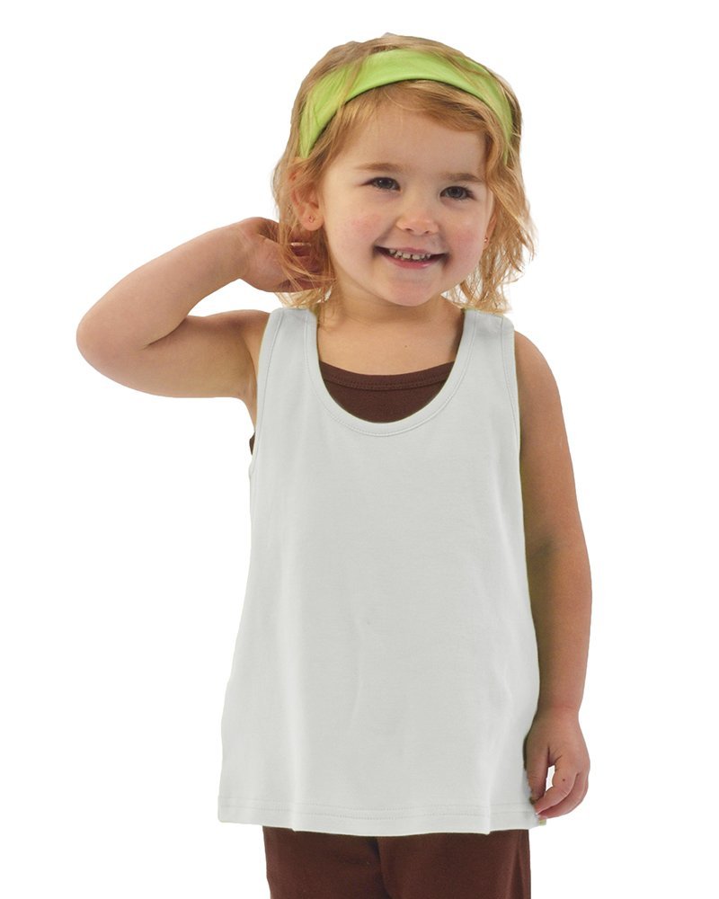 Monag Toddler Flow Tank Top, White, 4y