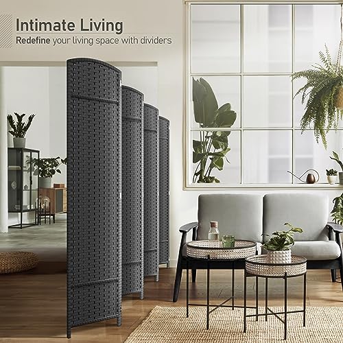 Sorbus 8 Panel Room Divider 6 ft. Tall - Privacy Screen, Extra Wide Double Hinged Panels, Mesh Hand-Woven Design, Partition Room Dividers and Folding Privacy Screens, Wall Divider for Room Separation