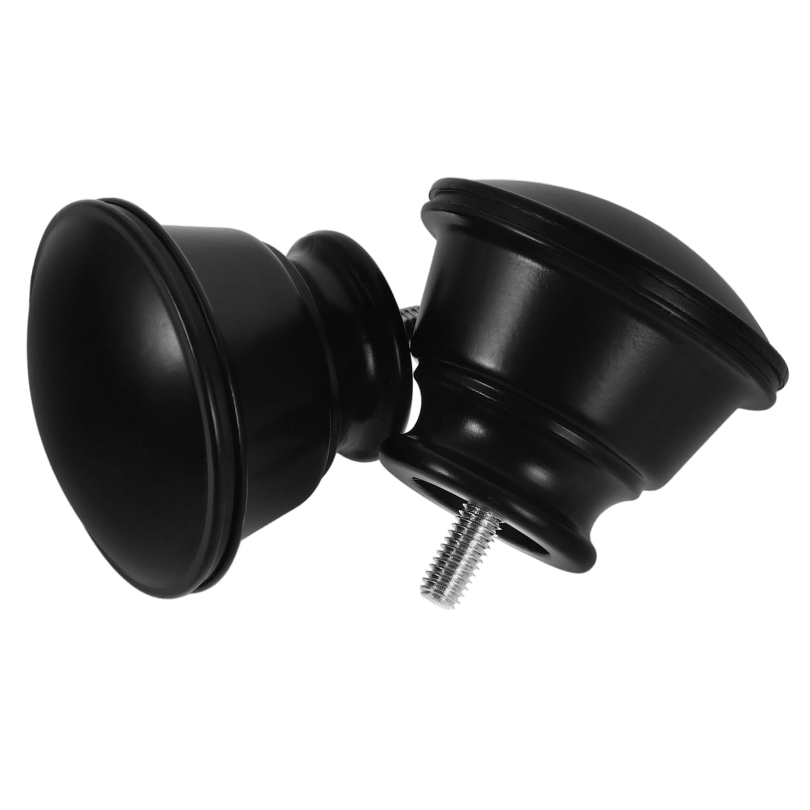 TOPBATHY 5 Set di Terminali per Aste per Tende in Metallo Nero per Aste Romane E 2 Pezzi * 5