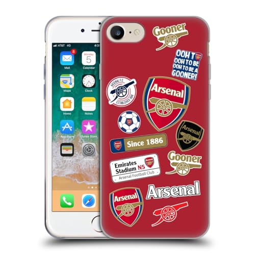 Head Case Designs Officially Licensed Arsenal FC Collage Logos Gel Case [Military Grade Protection] Compatible With Apple iPhone 7/8 / SE 2020 & 2022
