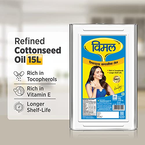 Image of Vimal Cottonseed Oil: Healthy Kapasiya Tel, Refined Cooking Oil for Balanced Diet | Pure Cottonseed Oil (15L)