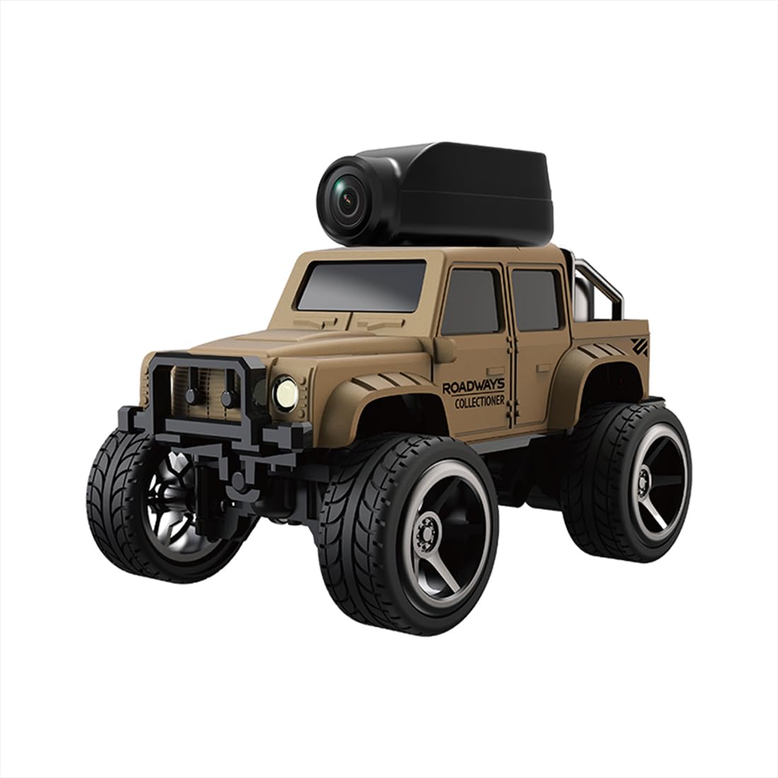 Verticronx RC Off Road Car, 1/64 Scale FPV 2.4GHz Mini RC Car with Camera APP Control, High Low Speed Mode Hobby Vehicle for Indoor (Yellow)