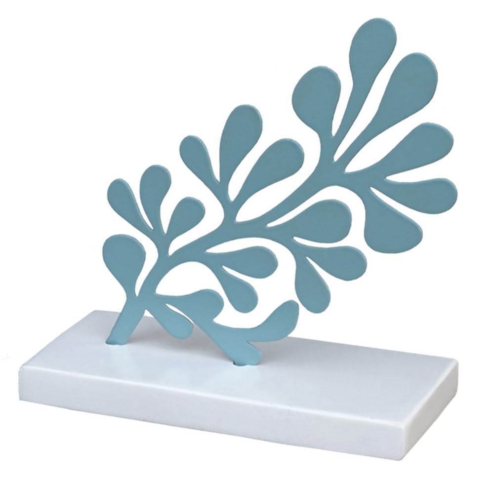 MORii® Scandinavian Coral Reef Pedestal - Mango Wood Base with Glossy Metal Body, Soft Pastel Colors, Sturdy Tabletop Decor (Combo Pack, 1 Large + 1 Small) 2