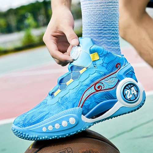 Image of Men's High-Top Basketball Shoes Anti-Slip and Wear-Resistant Soles Running Shoes Graffiti Design Fashionable Sports Shoes