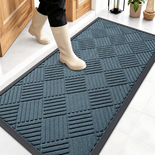 Image of OLANLY Front Door Mat Outside Entrance 47x23, Waterproof Heavy-Duty Doormat