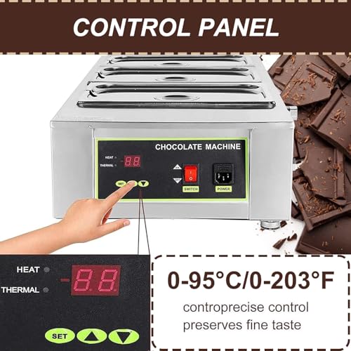 Máquina para derretir chocolate con dos tanques y control digital miniatura 4