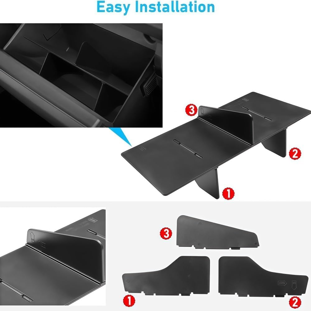 GGCLIMAX Car Organizers And Storage Glove Box Organizer Compatible with Ford Maverick 2022-2023 ABS+PC Divider With 5 Compartments Center Console Storage Tray