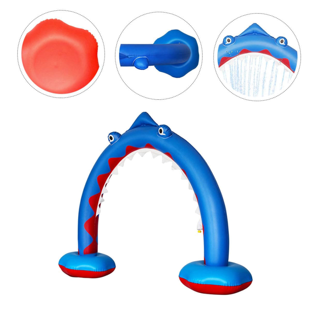 Arche Gonflable de Pulvérisation d'eau pour Garçon et Filles en PVC Bleu, Jouet D'été Extérieur Arroseur pour Jeux d'eau sur Pelouse et Interaction Parent-garçon et Filles