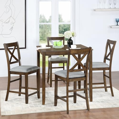 LUMISOL 4-Piece Farmhouse Dining Set with Chairs