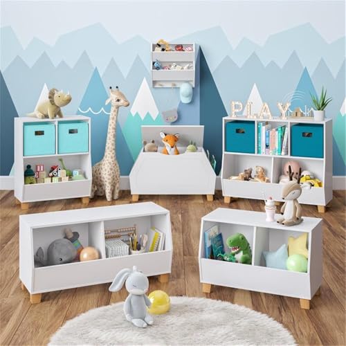 RiverRidge Catch-All Kids Toy Organizer with 3 Cubbies and 2 Storage Bin Compartments - 35 Inch Wide White Kids Room Decor Toy Organizers and Storage Bins by RiverRidge - Image 6
