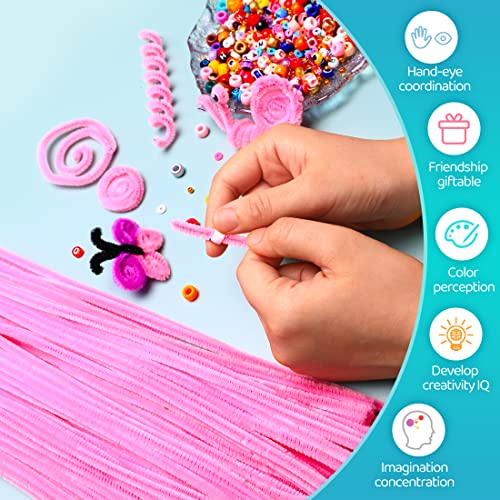 Image of IOOLEEM 200pcs Pink Pipe Cleaners Bulk for Crafts