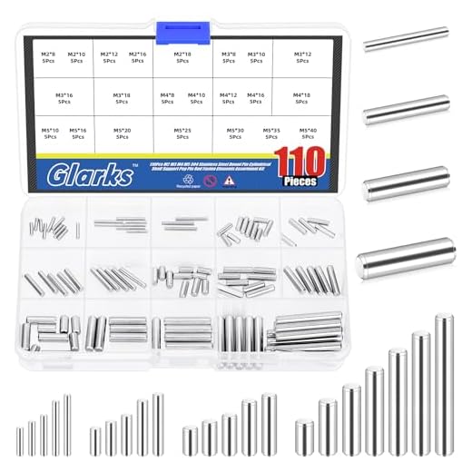 Glarks 110 kits de clavos de 2 / 3 / 4 / 5 mm, 22 elementos de fijación de clavos de soporte de estantes cilíndricos de acero inoxidable de 304 dimensiones para la instalación de armarios y muebles