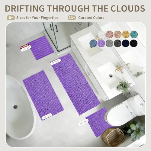 Ruggnovea Chenille Bathroom Rugs 32x20 Absorbent Soft Non Slip, Purple by Ruggnovea - Used condition - Image 7