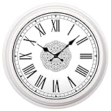WLCBWYF Reloj de Pared Redondo para decoración del hogar, Resistente al Agua, para Exteriores, Estilo Vintage, fácil de Leer, para el hogar, la Oficina, el Aula o la Escuela, co