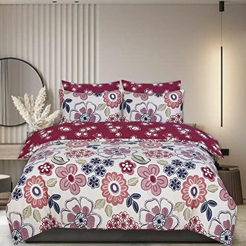DTEX HOMES 100% Pure Cotton Reversible Printed Duvet Quilt Cover Set, Zebra Patchy - Double