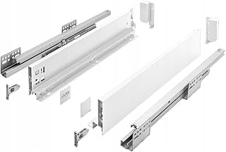 GTV Schubladensystem AXIS PRO - Schubkastengarnitur mit Vollauszug und Soft-Close - Länge 300 mm - Höhe 86 mm - Farbe Weiß