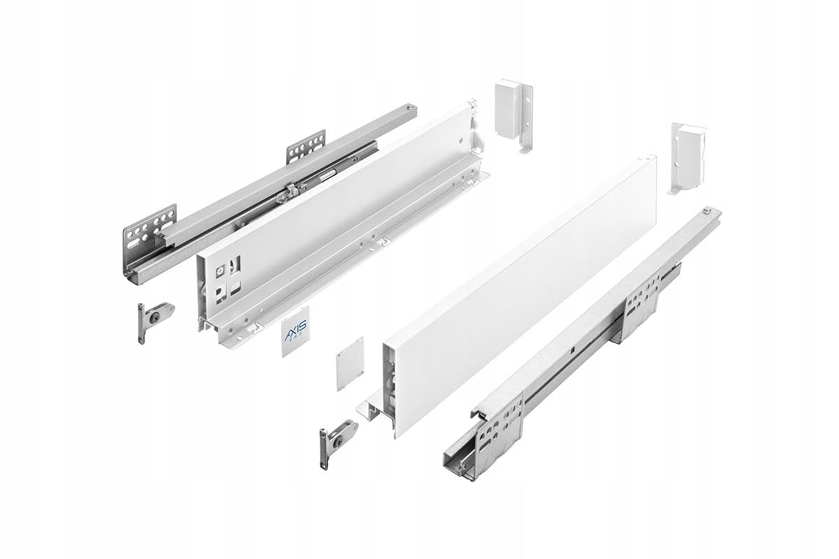 Gtv White Axis Pro Drawer System I Drawer Set With Full Extension And Integrated Damping I I Load Capacity Up To 40 Kg I Soft-Close I Free Access I Width 300 Mm I Height 86 Mm
