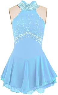 JRUIA Figure Skating Competition Dresses for Girls Women's Dance Ice Skating Performance Skirt Gymnastics Leotard Activewear
